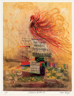 Farbradierung "L′Oiseau de feu II" (2008),