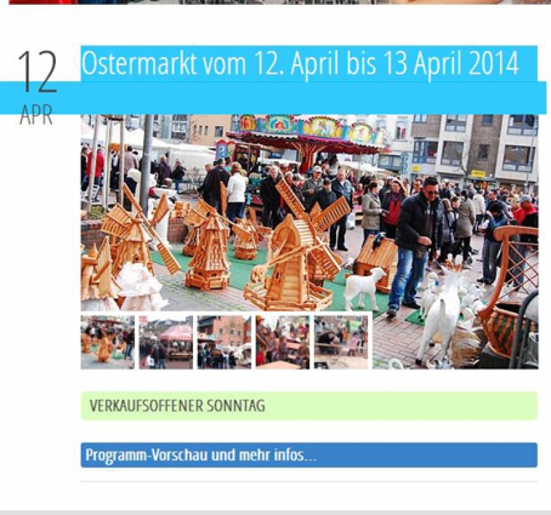Veranstaltungen Pulheim - Ostermarkt 2014 - verkaufsoffener Sonntag