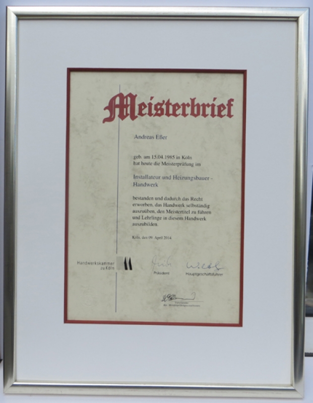 Meisterbrief Esser