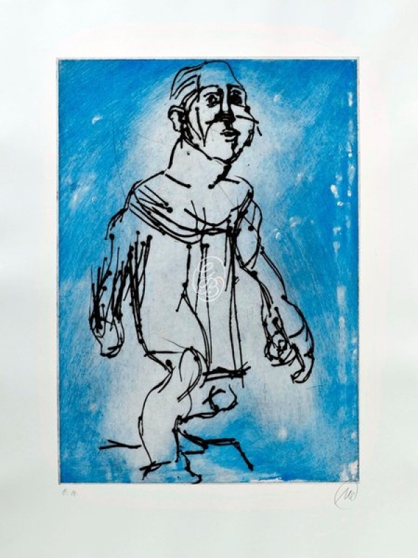 Markus Lüpertz - -Markus_Luepertz-Hoelderlin-Radierung_1-blau-
