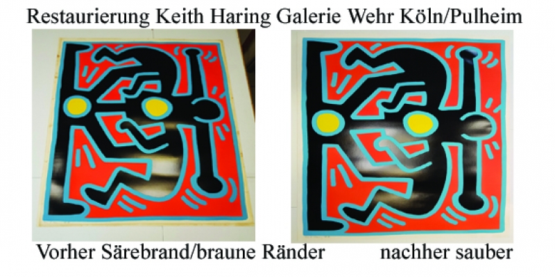Köln Düsseldorf Bonn Bilderreinigung - Keith Haring Säurebrandentfernung
