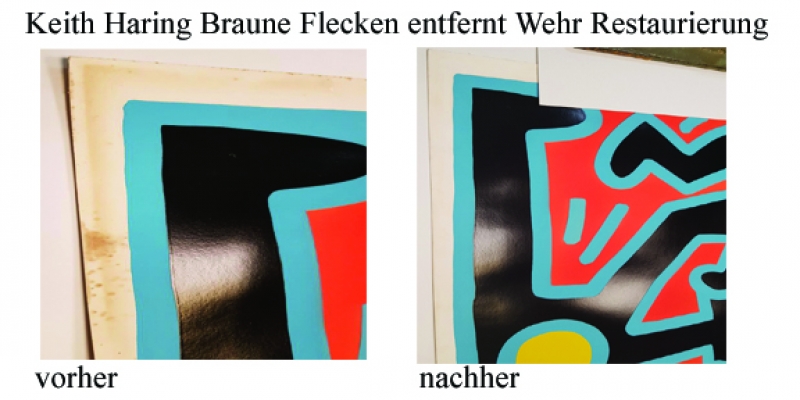  Nikotinentfernung - Papierrestaurierung braune Flecken und Ränder entfernt