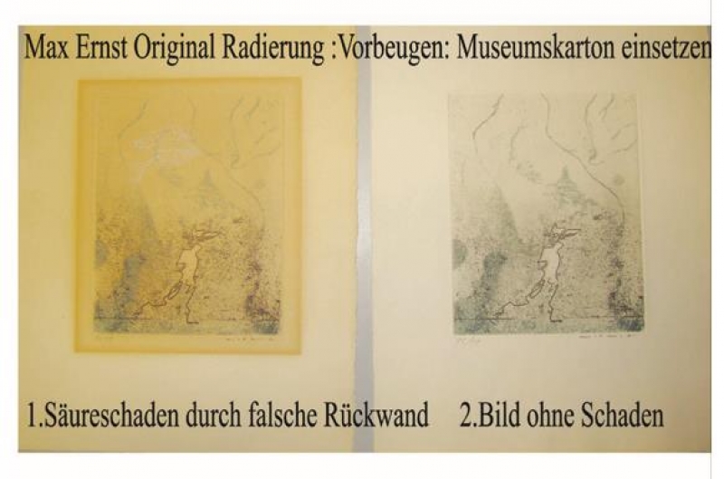 Bilder Restaurierung - Papierrestaurierung ,Säureschaden Max Ernst