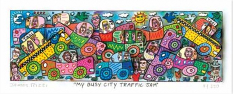 James Rizzi - James Rizzi RIZZI10267 "MY BUSY CITY TRAFFIC JAM" 6 x 18 cm