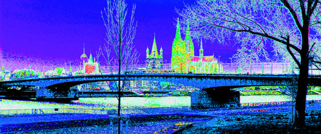 Köln Panorama blau